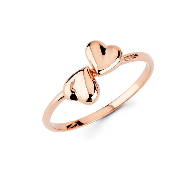 14K Gold Double Heart Ring - Love Ring - Gianni Deloro
