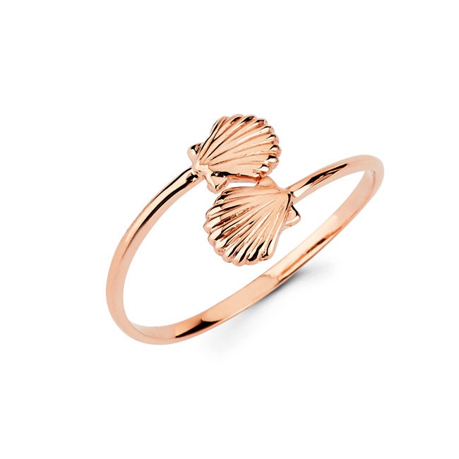 14K Gold Double Sea Shell Ring - Gold Rings - Gianni Deloro