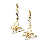 14K Gold Butterfly Leverback Dangle Earrings for Women - Gianni Deloro
