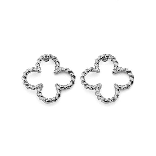 14K Gold Twisted Clover Stud Earrings – Women's Gold Jewelry - Gianni Deloro