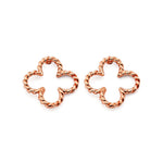 14K Gold Twisted Clover Stud Earrings – Women's Gold Jewelry - Gianni Deloro
