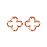 14K Gold Twisted Clover Stud Earrings – Women's Gold Jewelry - Gianni Deloro