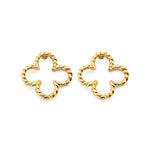 14K Gold Twisted Clover Stud Earrings – Women's Gold Jewelry - Gianni Deloro