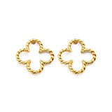 14K Gold Twisted Clover Stud Earrings – Women's Gold Jewelry - Gianni Deloro