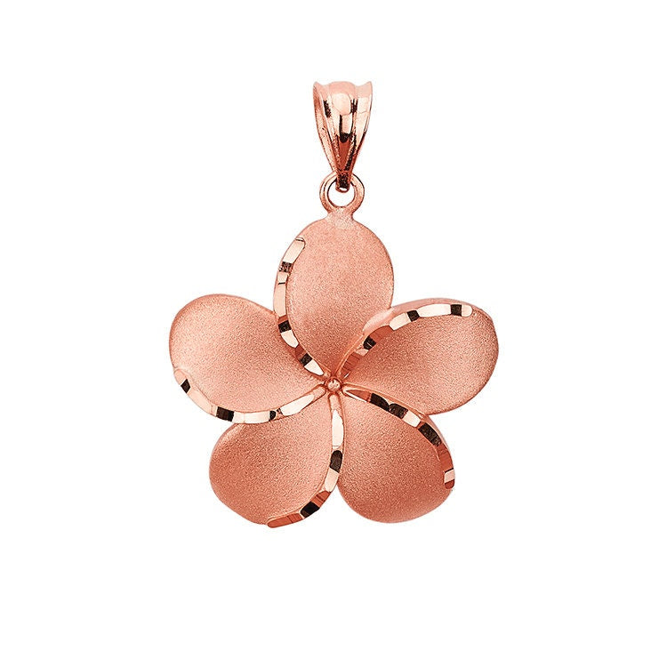 14K Gold Plumeria Pendant – Flower Jewelry - Gianni Deloro