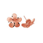 14K Gold Plumeria Flower Stud Earrings – Floral Jewelry - Gianni Deloro