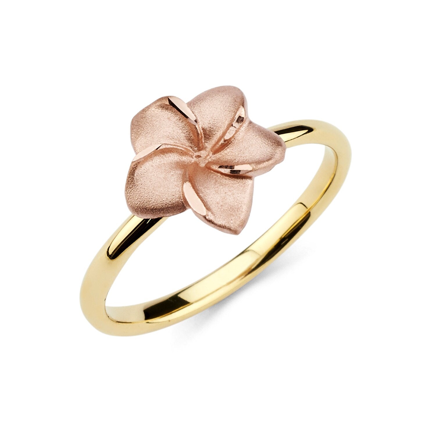 14K Gold Plumeria Flower Ring - Gold Flower Rings - Gianni Deloro