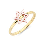 14K Gold Two Tone Star of David Ring - Gianni Deloro