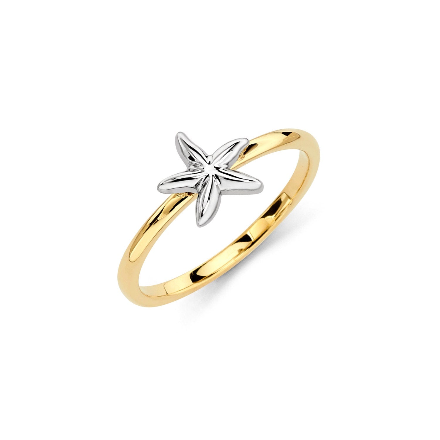 14k Two-Tone Starfish Ring