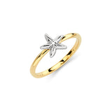 14K Gold Two-Tone Starfish Ring - Gold Rings - Gianni Deloro