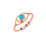 14K Gold Evil Eye Ring with Turquoise Center - Gold Rings - Gianni Deloro