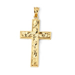 14K Gold Textured Cross Pendant – Christian Jewelry - Gianni Deloro
