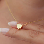 14K Gold Engraved Heart Necklace - Custom Initial Jewelry - Gianni Deloro