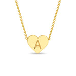 14K Gold Engraved Heart Necklace - Custom Initial Jewelry - Gianni Deloro