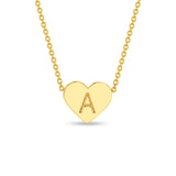 14K Gold Engraved Heart Necklace - Custom Initial Jewelry - Gianni Deloro