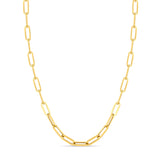 14K Gold Paper Clip Chain Necklace