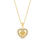 14K Gold Diamond Heart Necklace - Gianni Deloro