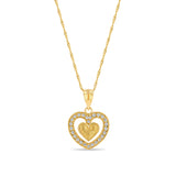 14K Gold Diamond Heart Necklace - Gianni Deloro