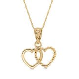 14K Gold Double Heart Necklace - Interlocking Hearts - Gianni Deloro