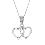 14K Gold Double Heart Necklace - Interlocking Hearts - Gianni Deloro
