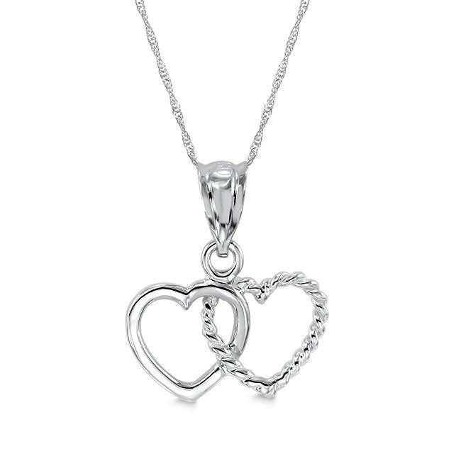 14K Gold Double Heart Necklace - Interlocking Hearts - Gianni Deloro
