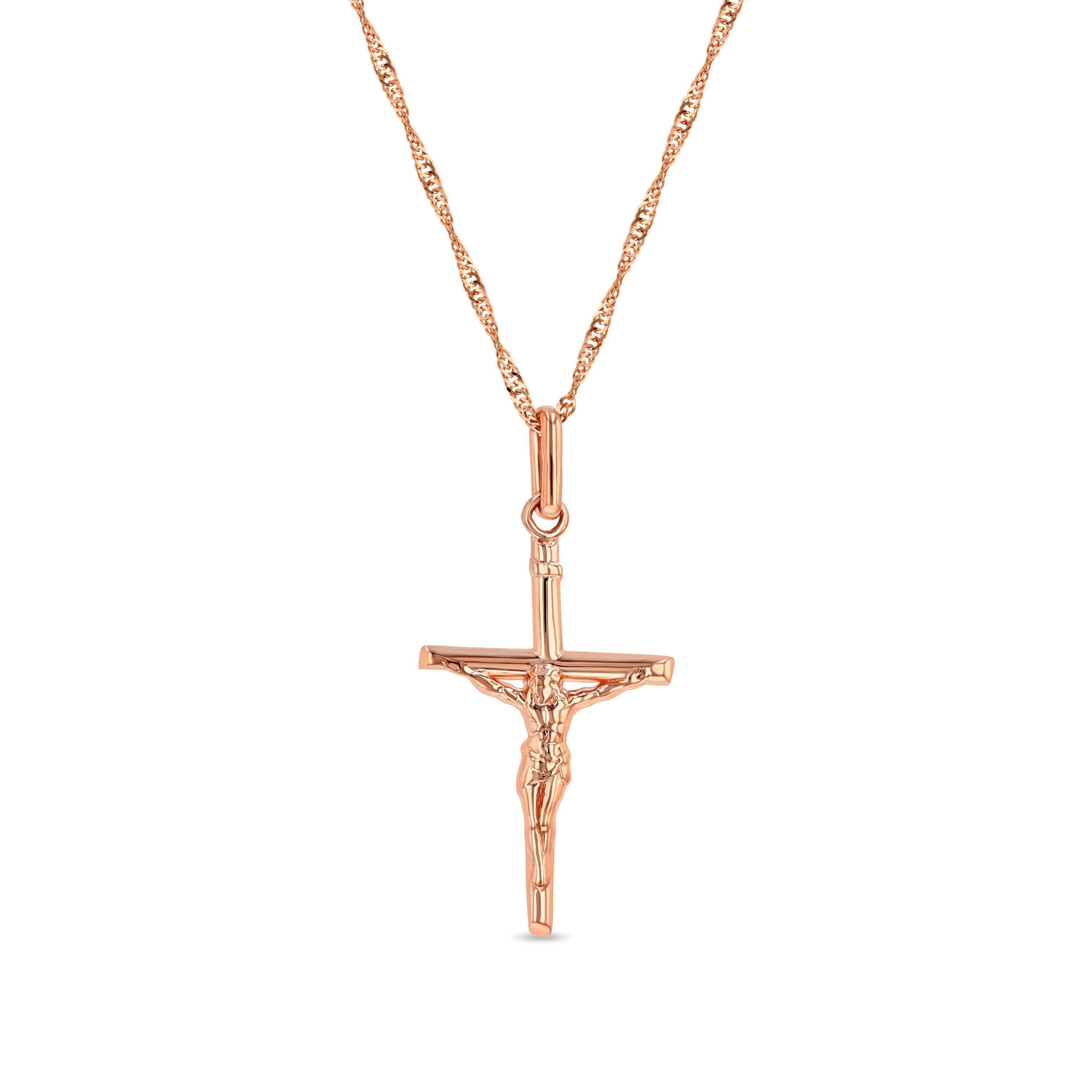 14K Gold Jesus Crucifix Pendant Necklace - Christian Jewelry - Gianni Deloro