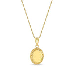 14K Gold Necklace Oval Design - Greek Key Jewelry for Women - Gianni Deloro