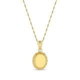 14K Gold Necklace Oval Design - Greek Key Jewelry for Women - Gianni Deloro