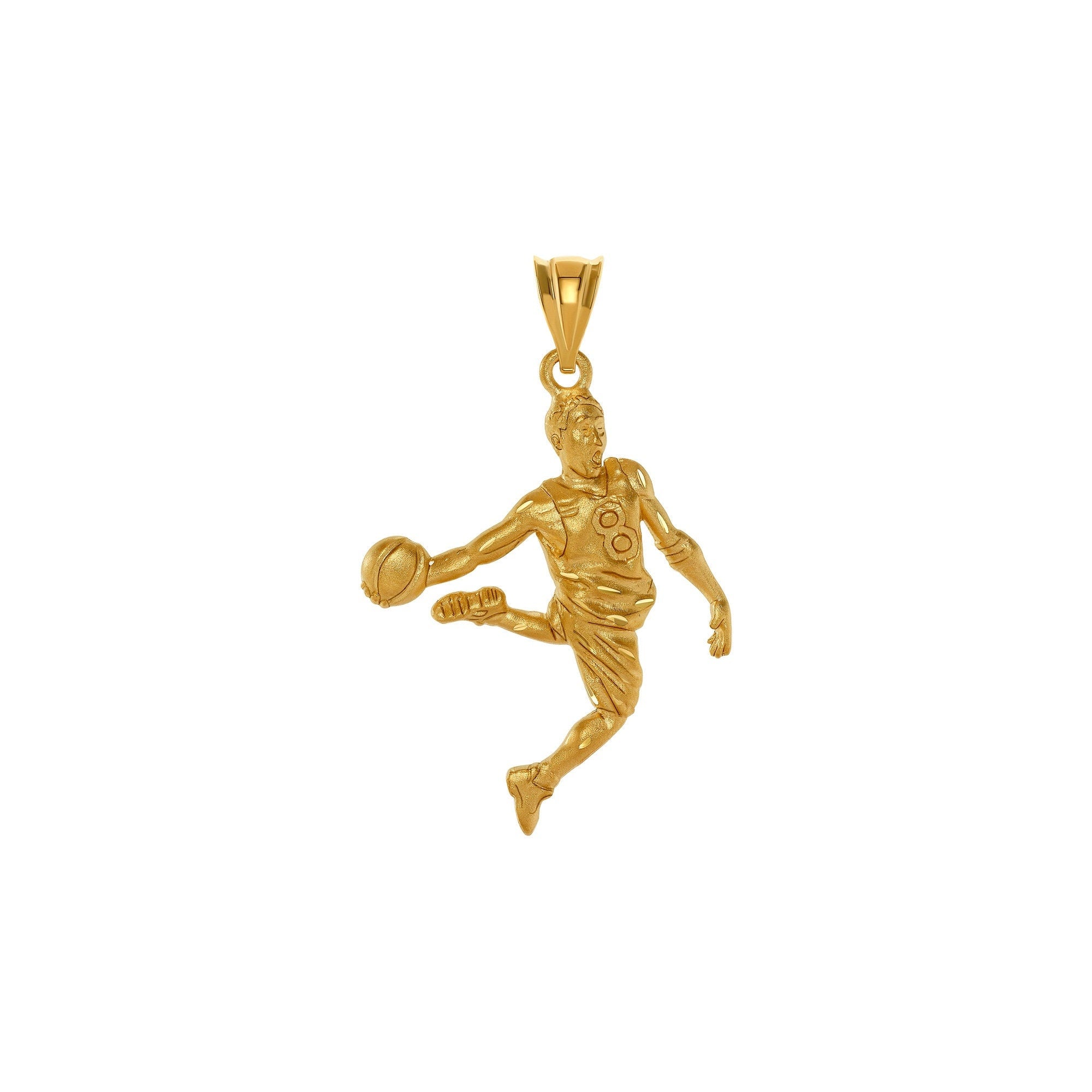 14k Gold Pendant Featuring Basketball Player #8 - Gianni Deloro