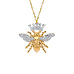 14K Gold Queen Bee Necklace with Crown - Women's Jewelry - Gianni Deloro