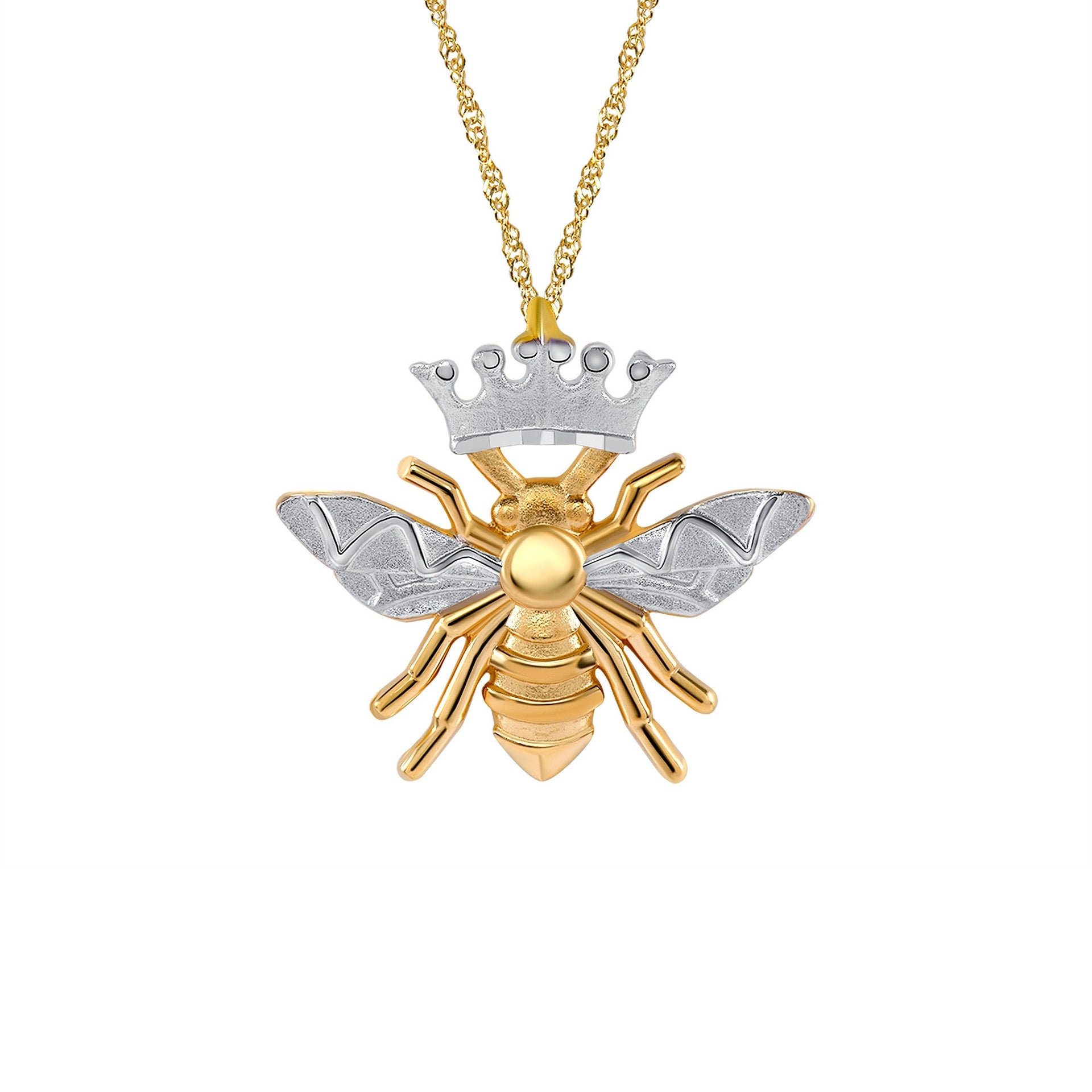 14K Gold Queen Bee Necklace with Crown Women's Jewelry – Gianni