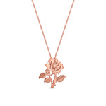 14K Gold Rose Necklace for Women - Gold Flower Pendant - Gianni Deloro