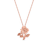14K Gold Rose Necklace for Women - Gold Flower Pendant - Gianni Deloro