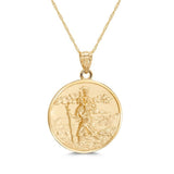 14K Gold Saint Christopher Pendant Necklace - Catholic Jewelry - Gianni Deloro
