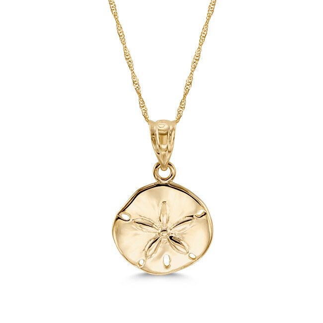 14K Gold Sand Dollar Pendant Necklace - Beach Jewelry - Gianni Deloro
