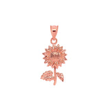 14K Gold Sunflower Pendant - Sunflower Jewelry - Gianni Deloro