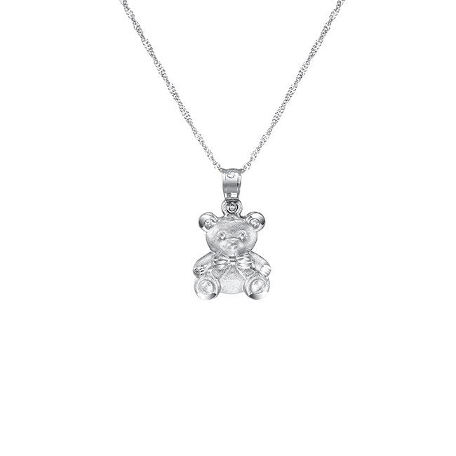 14K Gold Teddy Bear Necklace - Cute Animal Pendant - Gianni Deloro