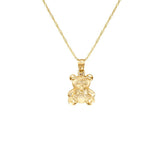 14K Gold Teddy Bear Necklace - Cute Animal Pendant - Gianni Deloro