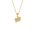 14K Gold Theater Mask Necklace - Comedy & Tragedy Pendant - Gianni Deloro