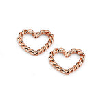 14K Gold Twisted Rope Heart Stud Earrings – Women's Jewelry - Gianni Deloro