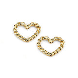 14K Gold Twisted Rope Heart Stud Earrings – Women's Jewelry - Gianni Deloro