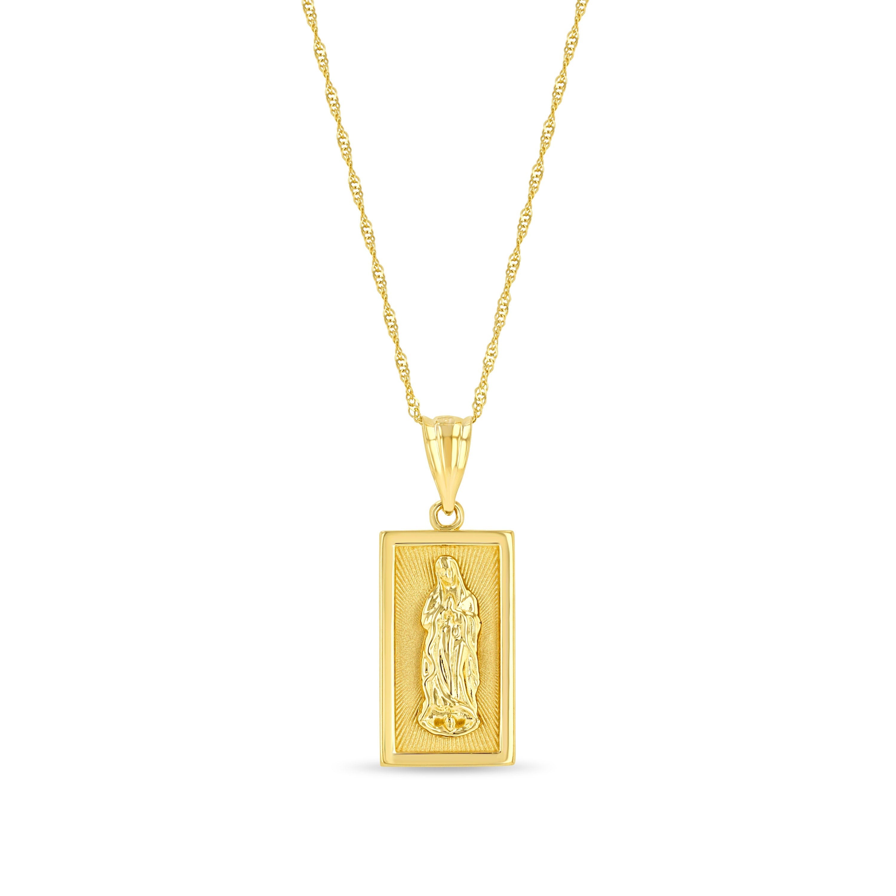 14K Gold Virgin Mary Necklace - Women's Christian Jewelry - Gianni Deloro