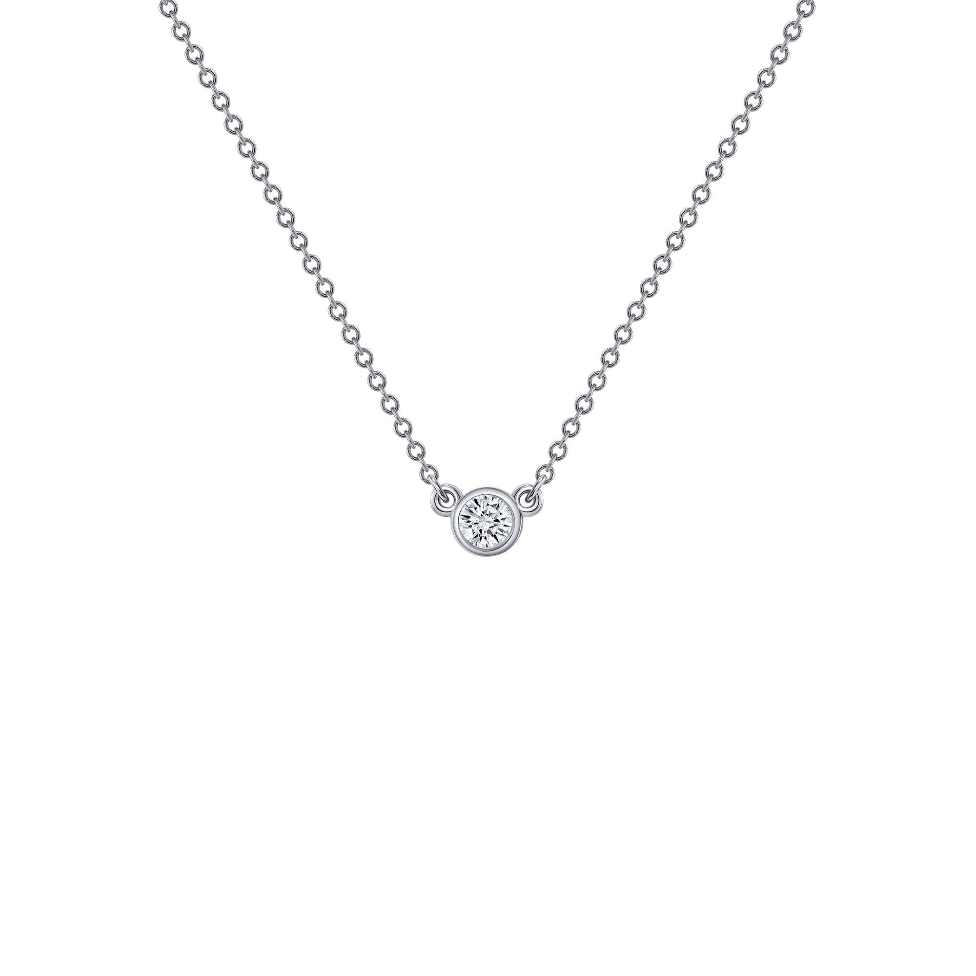 14K Gold Diamond Bezel Necklace - Gianni Deloro