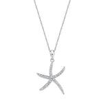 14K White Gold Starfish Necklace with Diamonds - Gianni Deloro