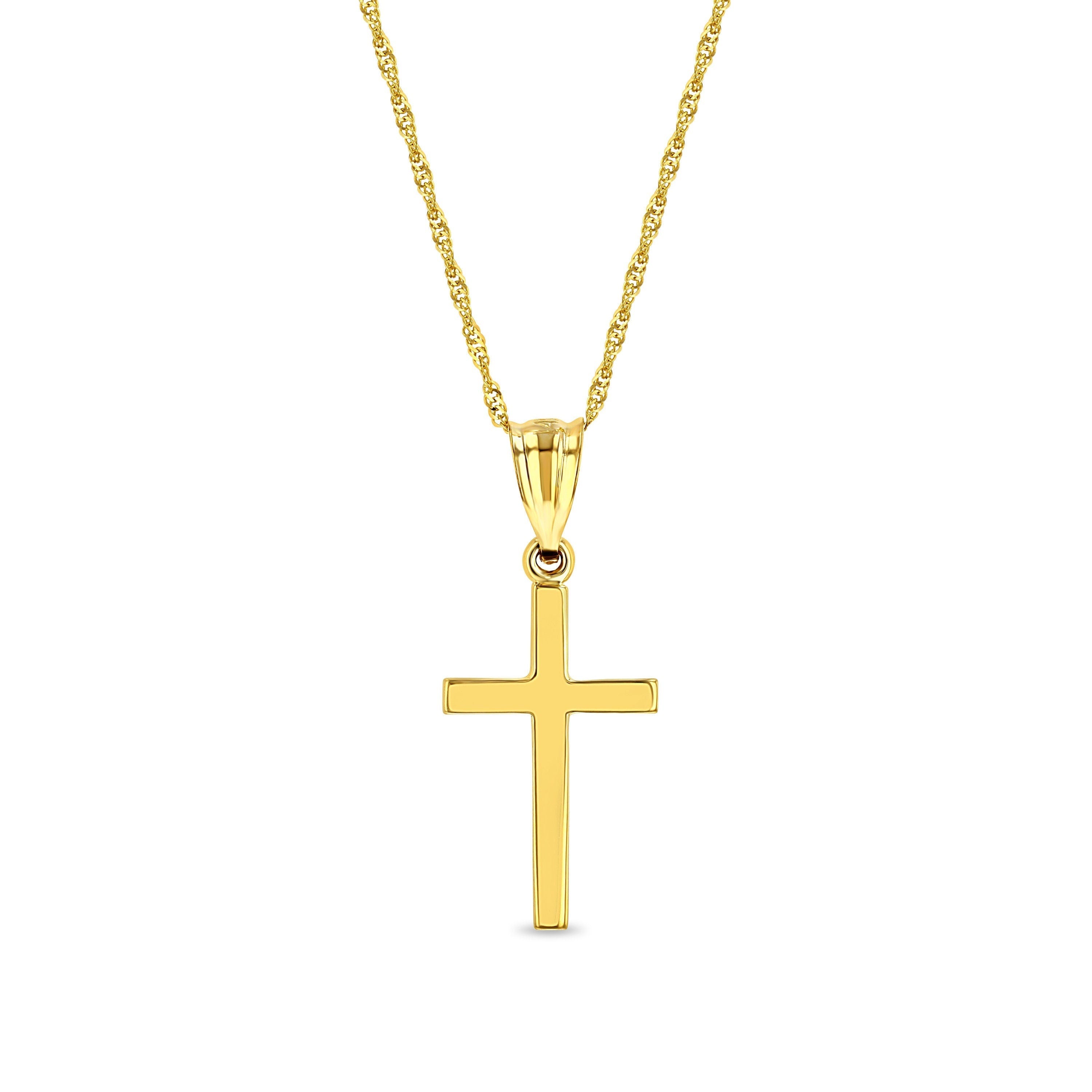 14k Gold Cross Necklace - Christian Jewelry for Men & Women - Gianni Deloro