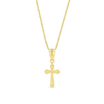 14k Gold Cross Necklace - Tiny Christian Pendant - Gianni Deloro