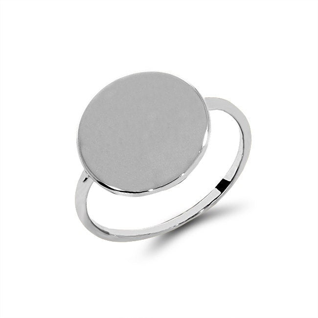 14k solid gold  round disc ring