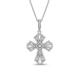 14k solid white gold .71ctw diamond cross on an 18" white gold chain