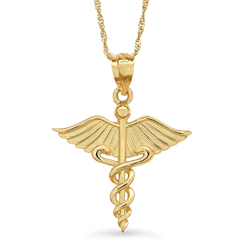 14k solid gold medical necklace