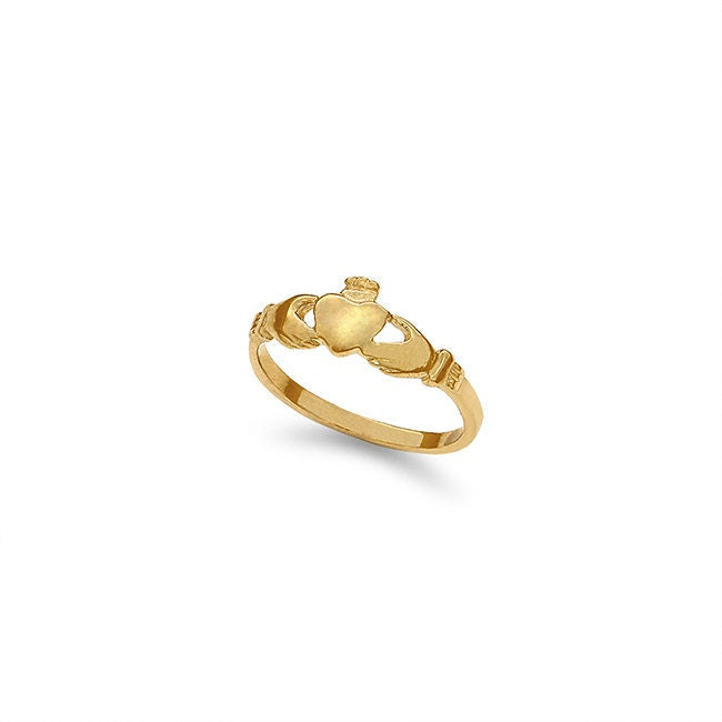 14k solid gold baby claddagh ring